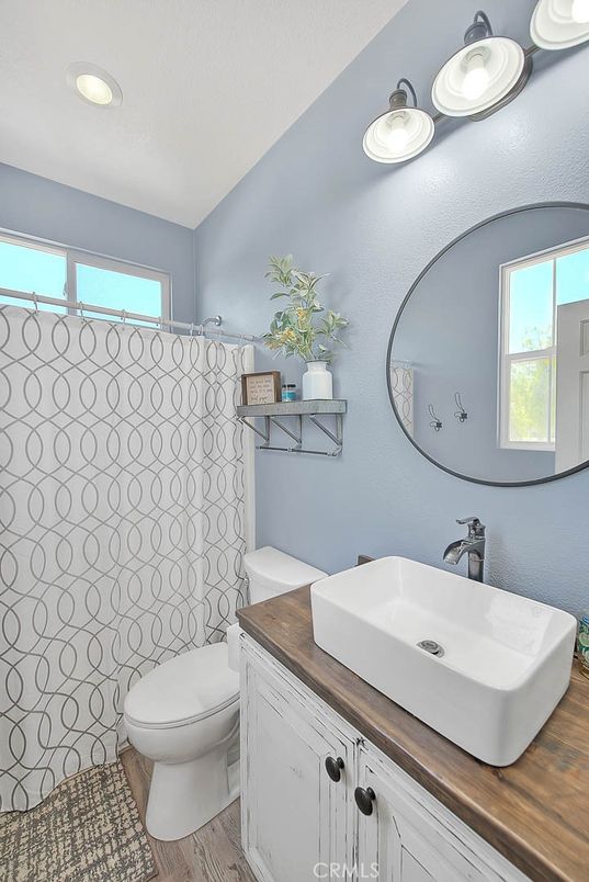 Bathroom, Interior, Recessed Lighting, Wood Texture Flooring