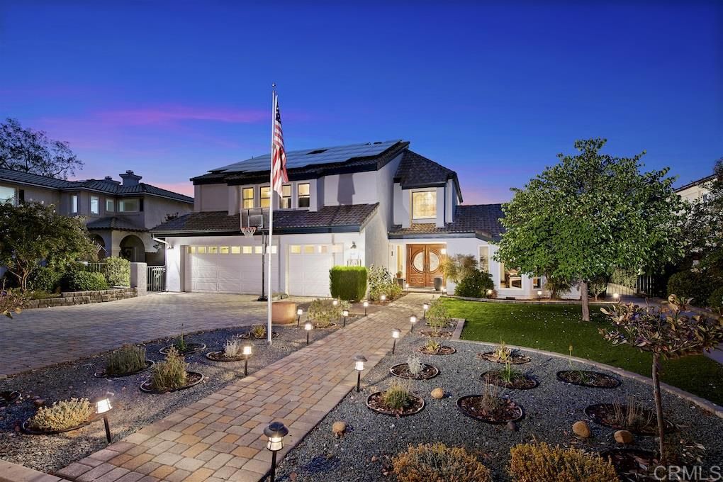 Attached, Backyard, Exterior, Facade, Solar Panels, Mediterranean