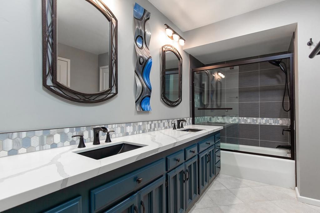 Bathroom, Dual Sink Vanities, Glass Shower, Interior