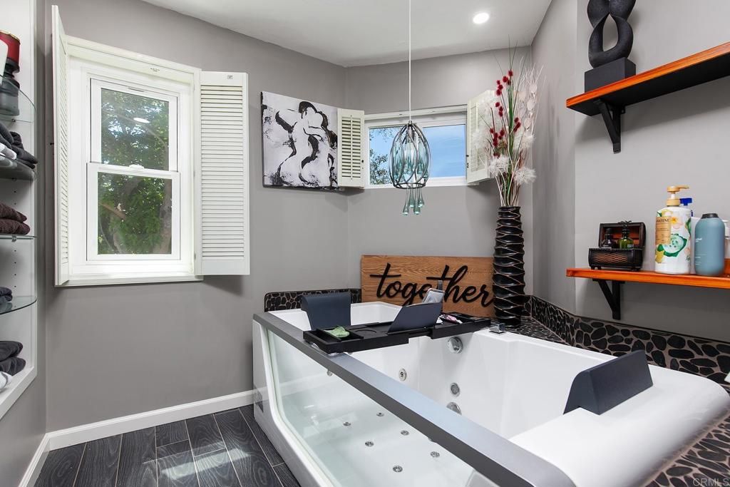 Home Office, Interior, Pendant Lights, Recessed Lighting, Wood Texture Flooring