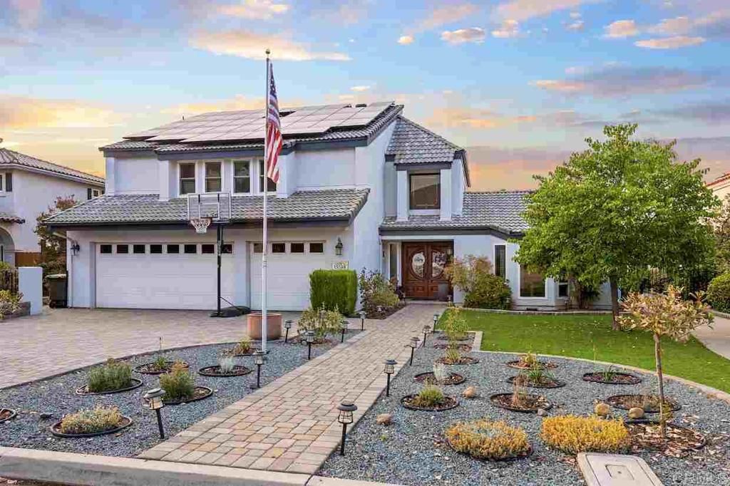 Attached, Exterior, Facade, Solar Panels, Mediterranean