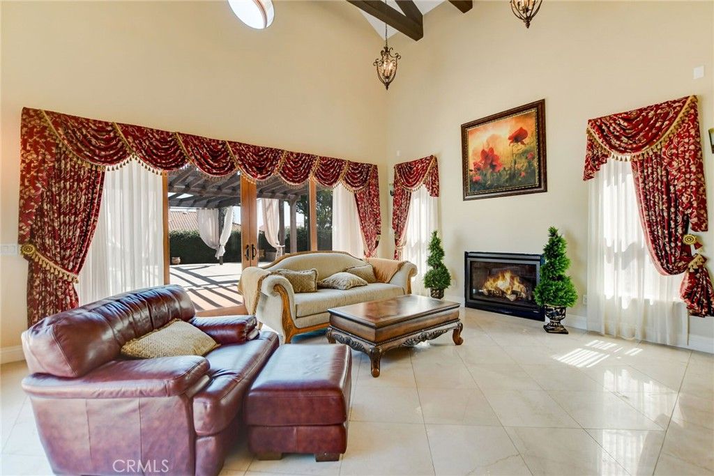 Fireplace, Interior, Living room, Pendant Lights, Wooden Beams