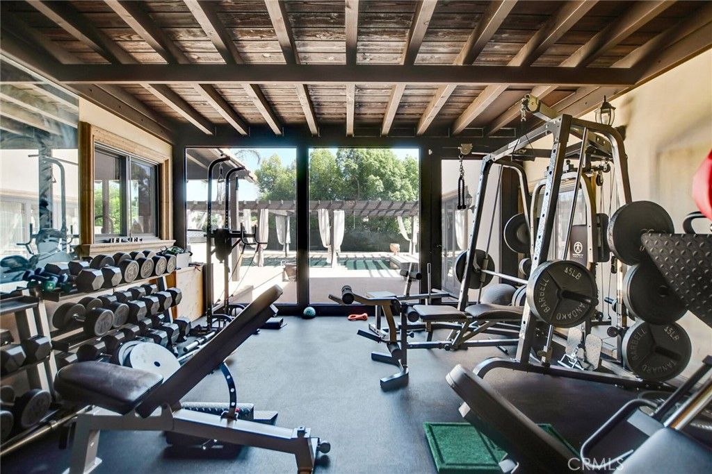 Fitness Equipment, Gym, Interior, Wooden Beams, Wooden Ceilings