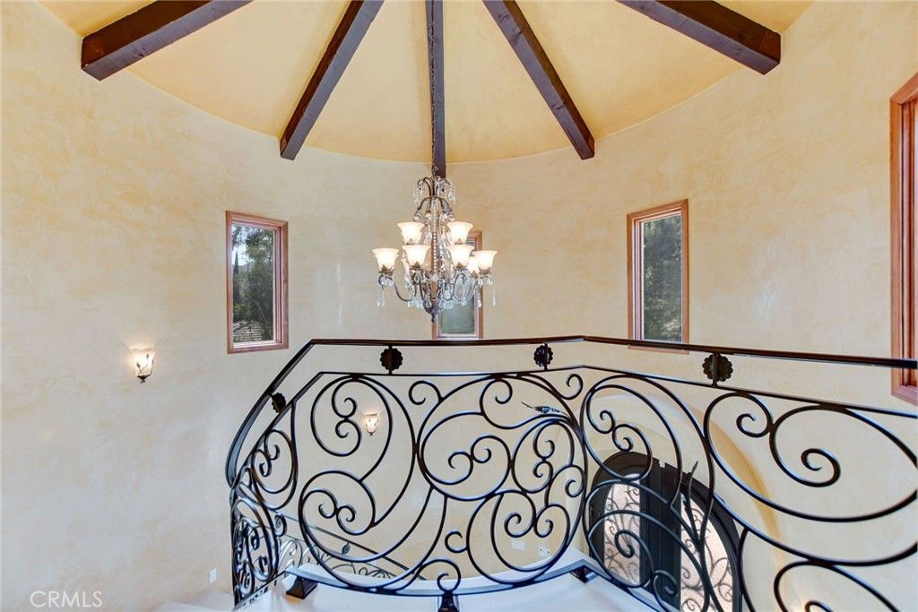Chandelier, Interior, Wooden Beams