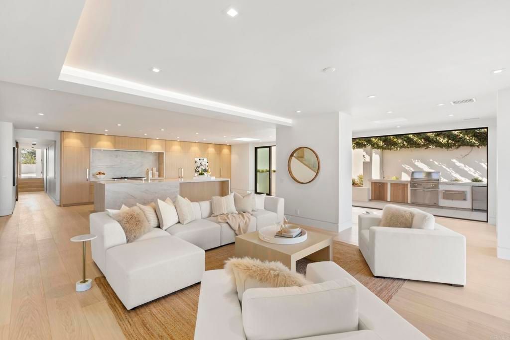 Interior, Kitchen, Living room, Recessed Lighting, Stainless Steel Appliances, Wood Texture Flooring
