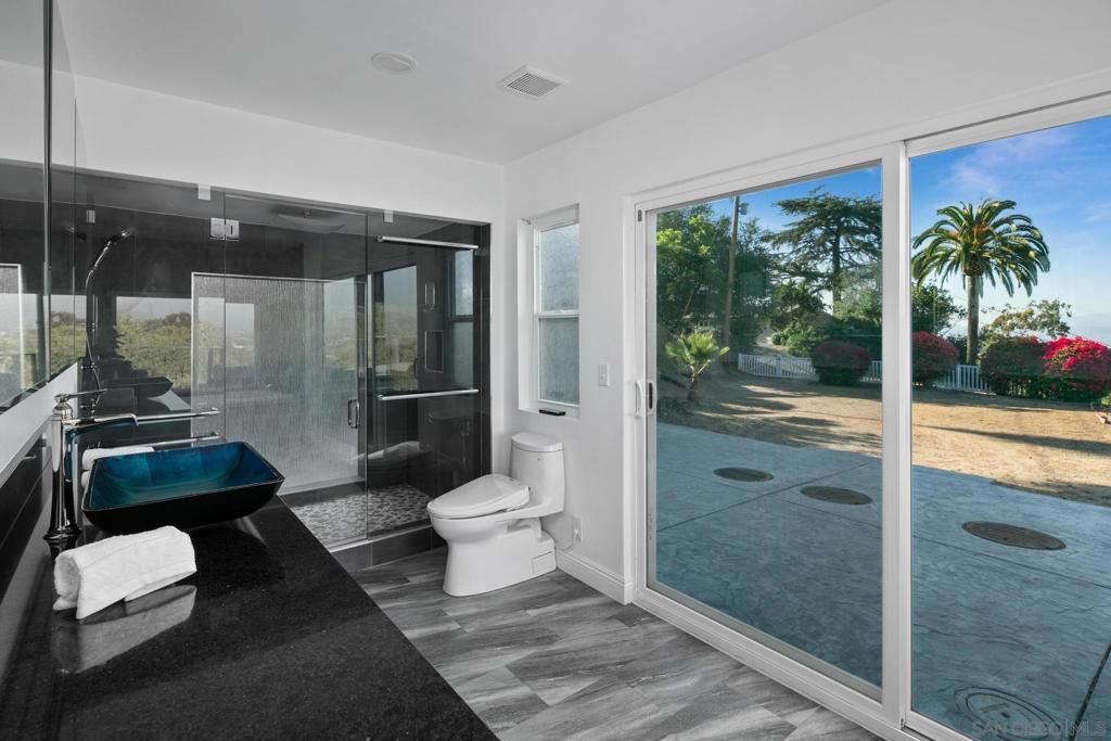 Bathroom, Glass Shower, Interior, Wood Texture Flooring