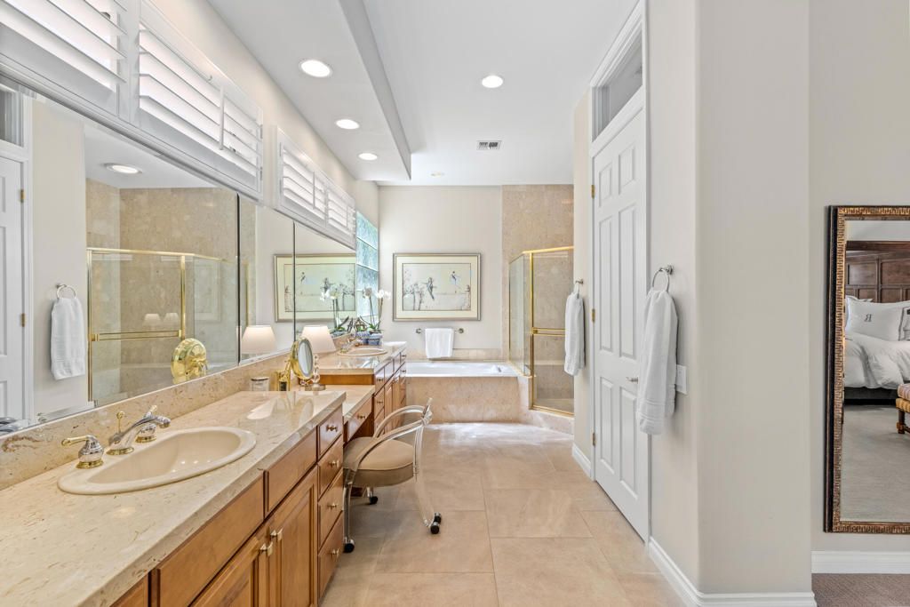 Bathroom, Bedroom, Dual Sink Vanities, Glass Shower, Interior, Recessed Lighting