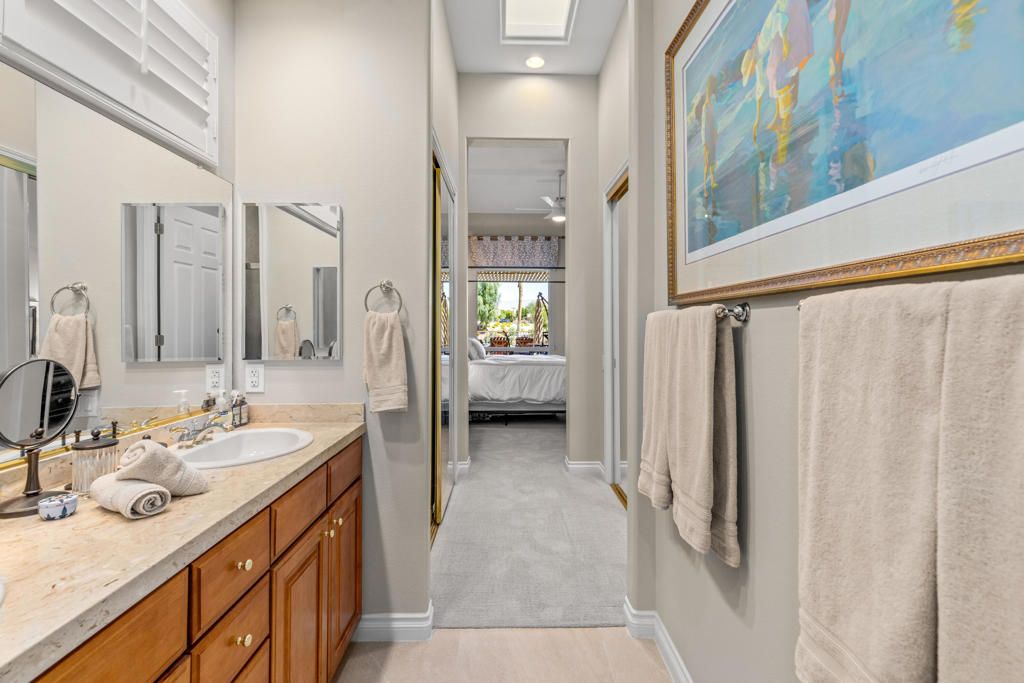 Bathroom, Bedroom, Dual Sink Vanities, Interior, Recessed Lighting, Wood Texture Flooring