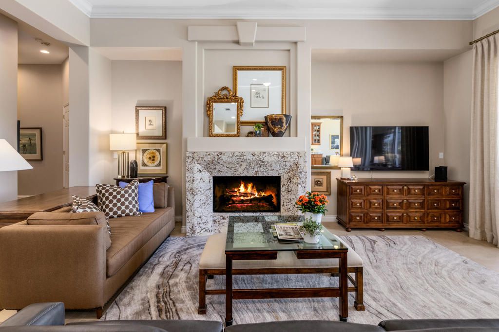 Fireplace, Interior, Living room, Recessed Lighting