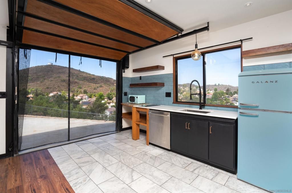 Interior, Kitchen, Stainless Steel Appliances, Wooden Beams, Wood Texture Flooring