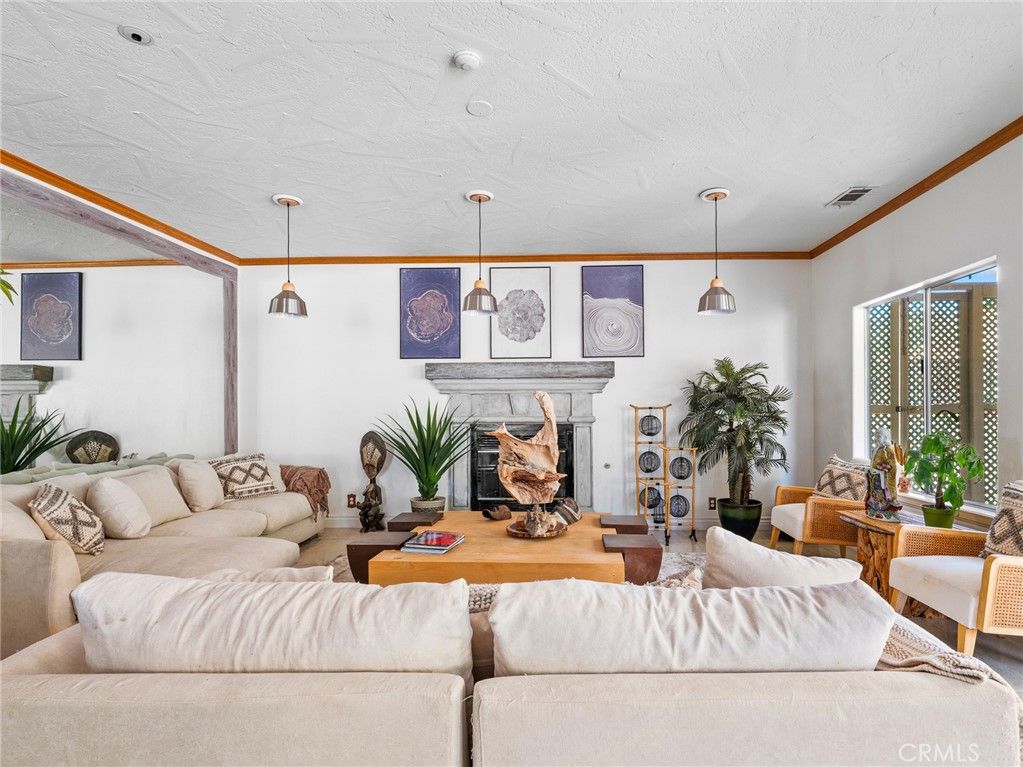 Fireplace, Interior, Living room, Pendant Lights