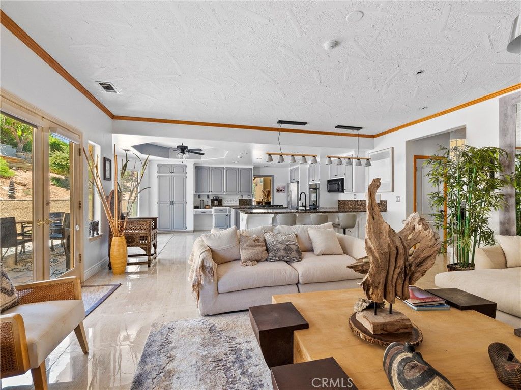 Dining room, Interior, Kitchen, Living room, Pendant Lights, Stainless Steel Appliances