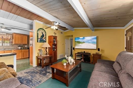 Interior, Kitchen, Living room, Wooden Ceilings