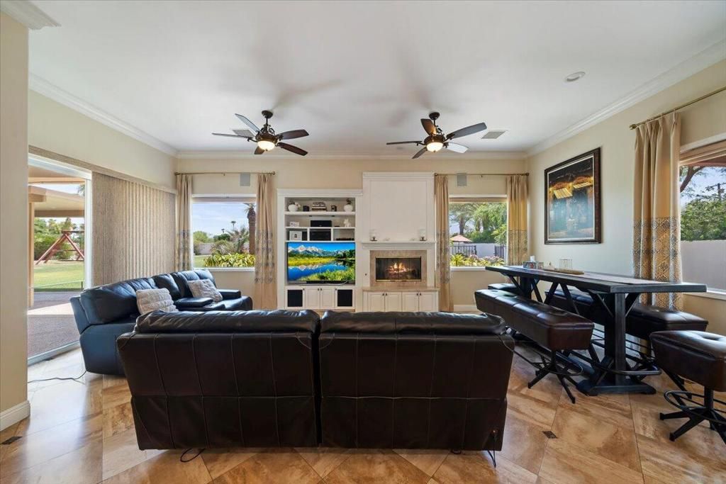 Dining room, Fireplace, Interior, Living room, Wood Texture Flooring