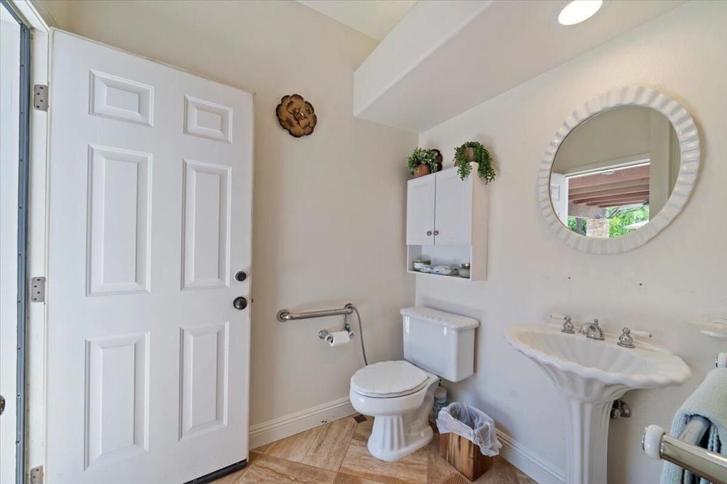 Bathroom, Interior, Recessed Lighting, Wood Texture Flooring