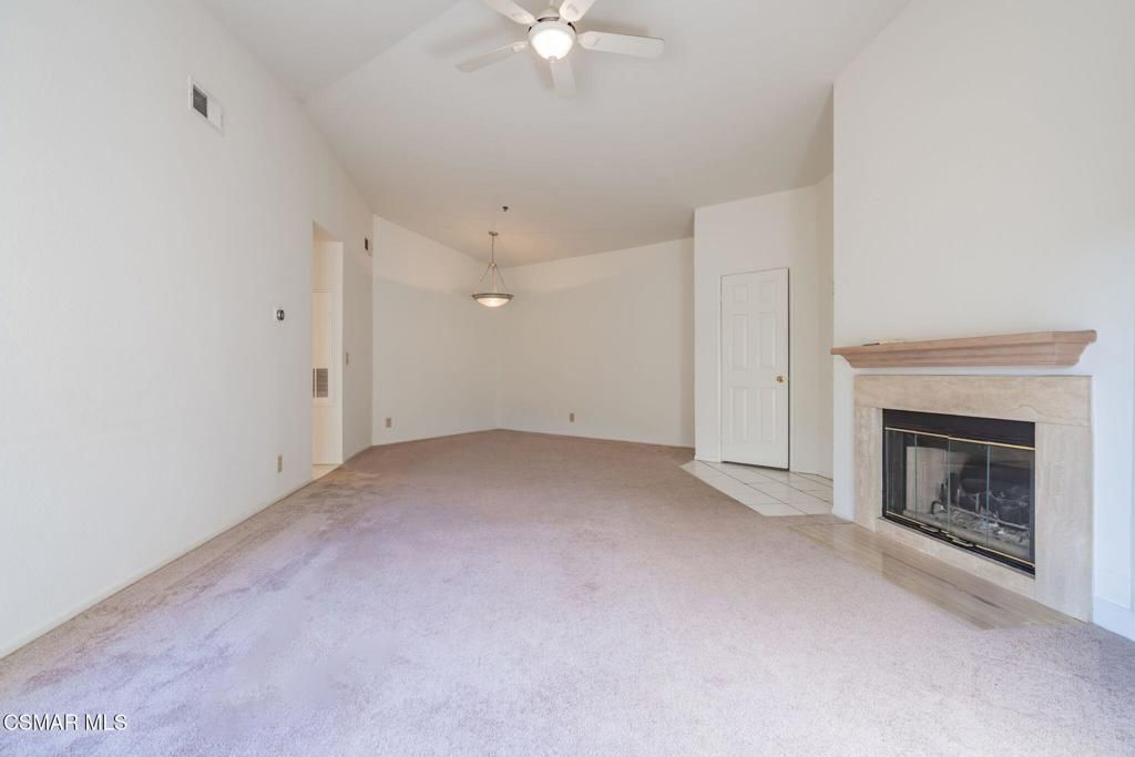 Empty room, Fireplace, Interior, Pendant Lights