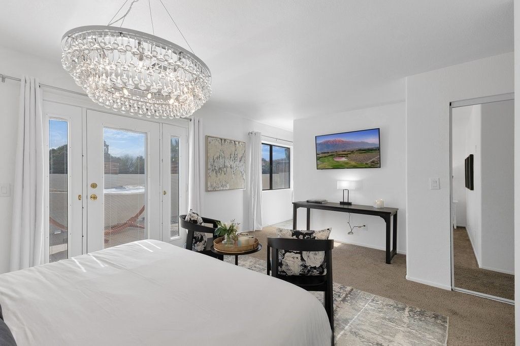 Bedroom, Chandelier, Interior