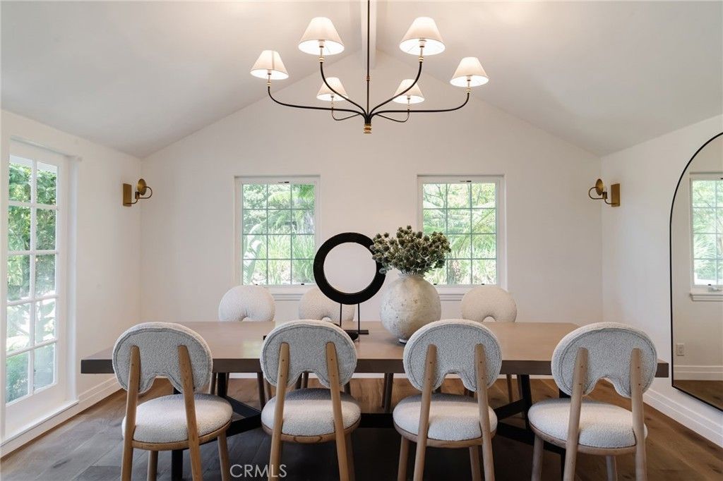Chandelier, Dining room, Interior, Wood Texture Flooring
