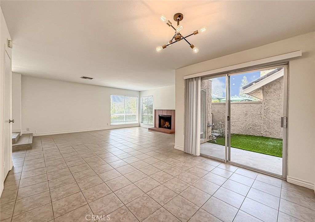Empty room, Fireplace, Interior, Pendant Lights