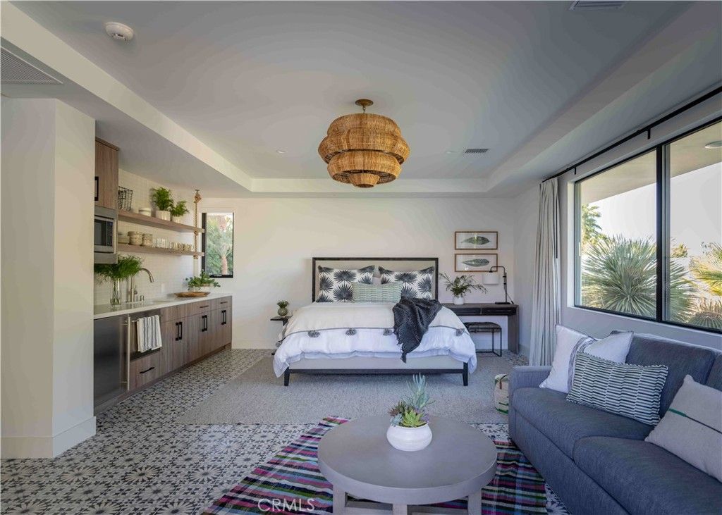 Bedroom, Chandelier, Interior