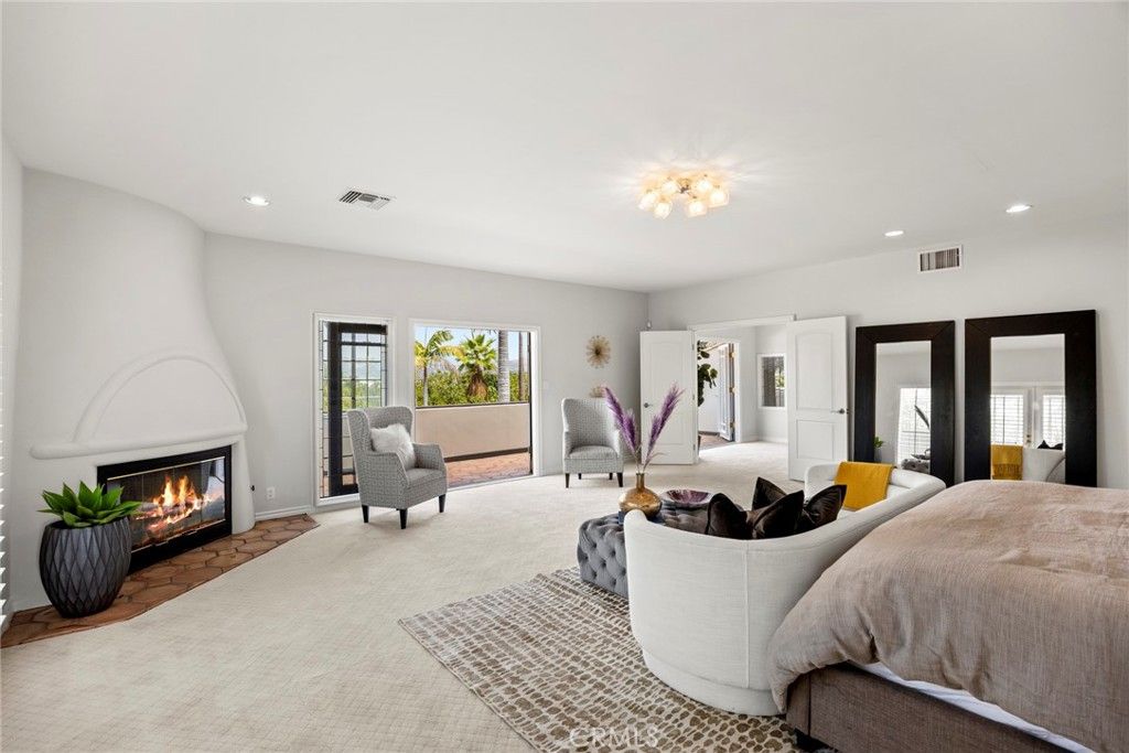 Bedroom, Fireplace, Interior, Living room, Recessed Lighting