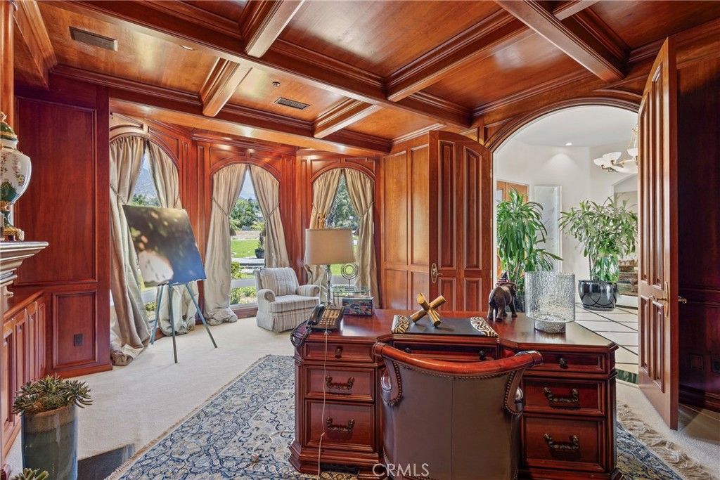 Home Office, Interior, Recessed Lighting, Wooden Beams, Wooden Ceilings, Wooden Walls