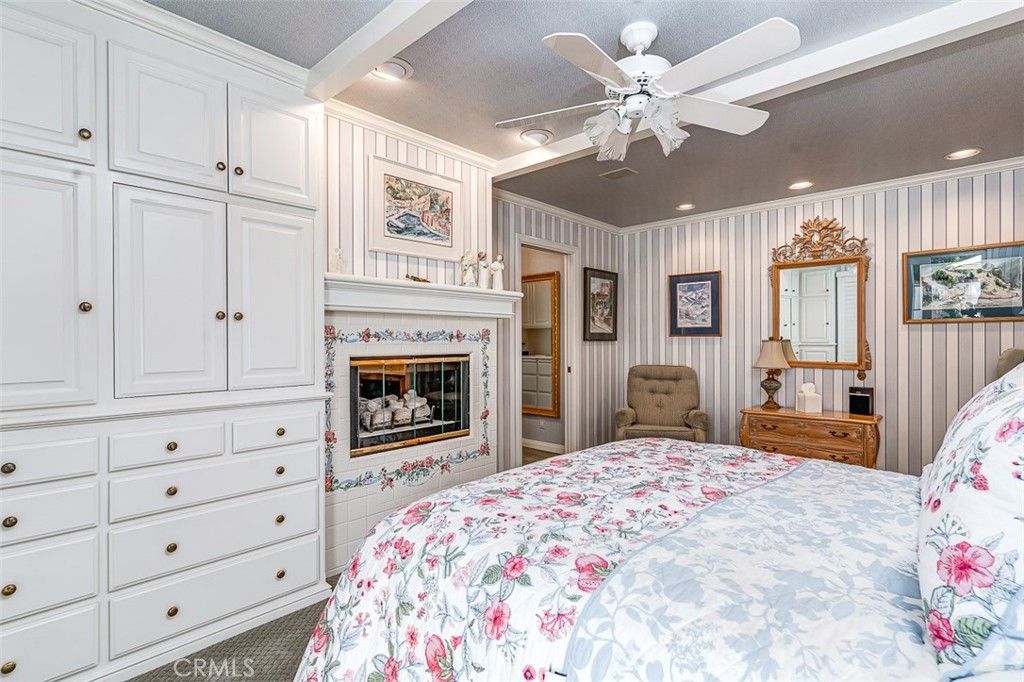 Bedroom, Fireplace, Interior, Recessed Lighting