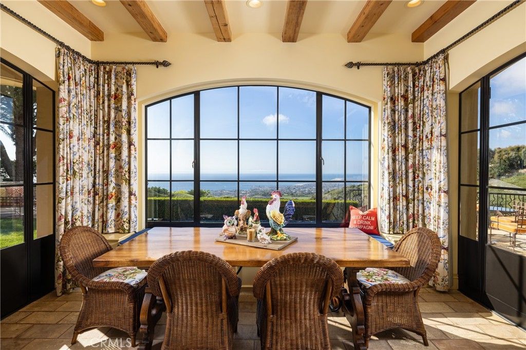 Dining room, Interior, Recessed Lighting, Water, Wooden Beams