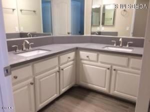 Bathroom, Dual Sink Vanities, Interior, Wood Texture Flooring