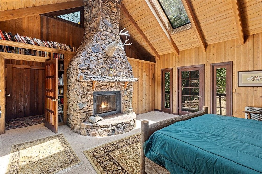 Bedroom, Fireplace, Interior, Stone Walls, Wooden Beams, Wooden Ceilings, Wooden Walls