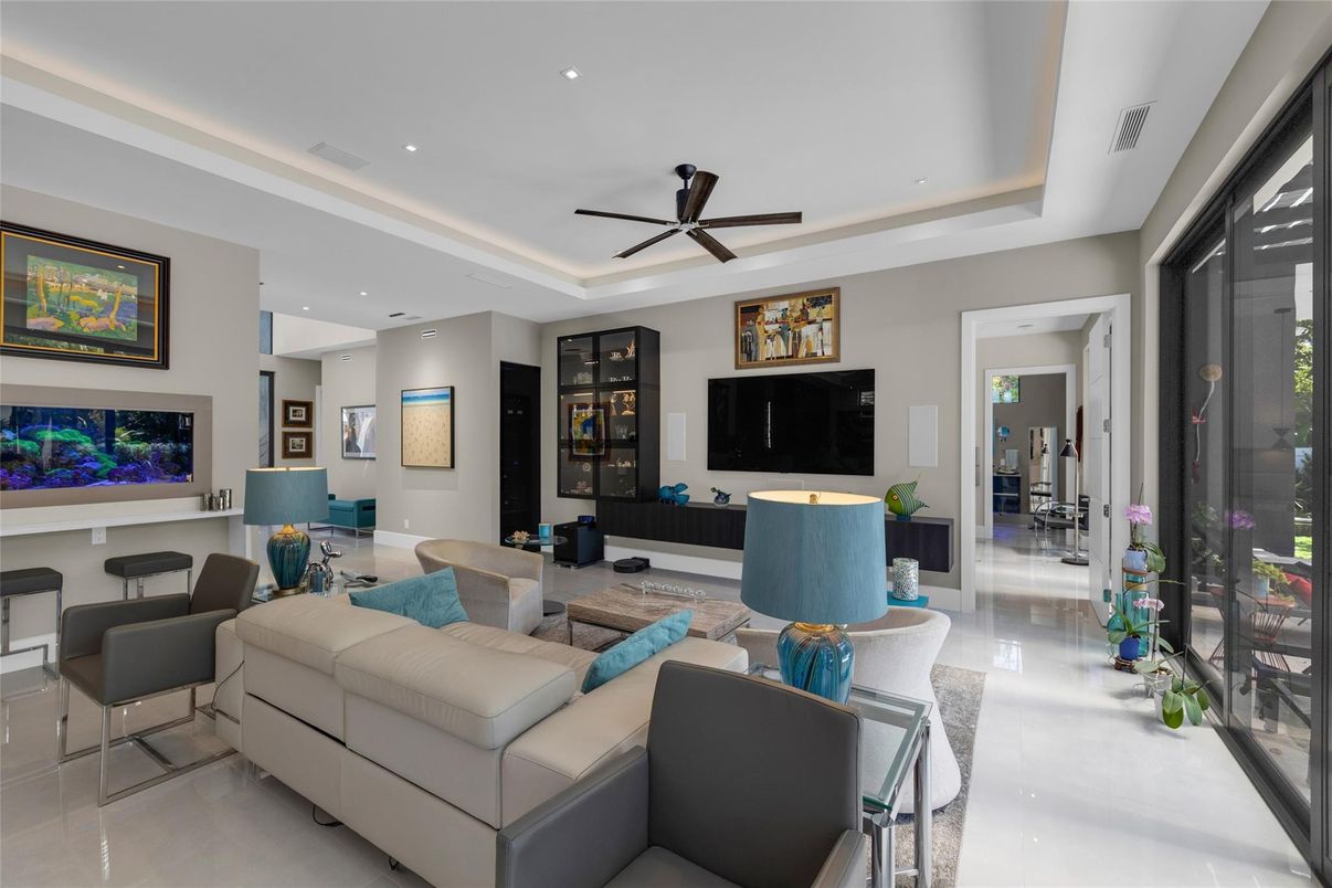 Interior, Living room, Recessed Lighting
