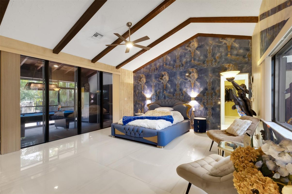 Bedroom, Interior, Wooden Beams