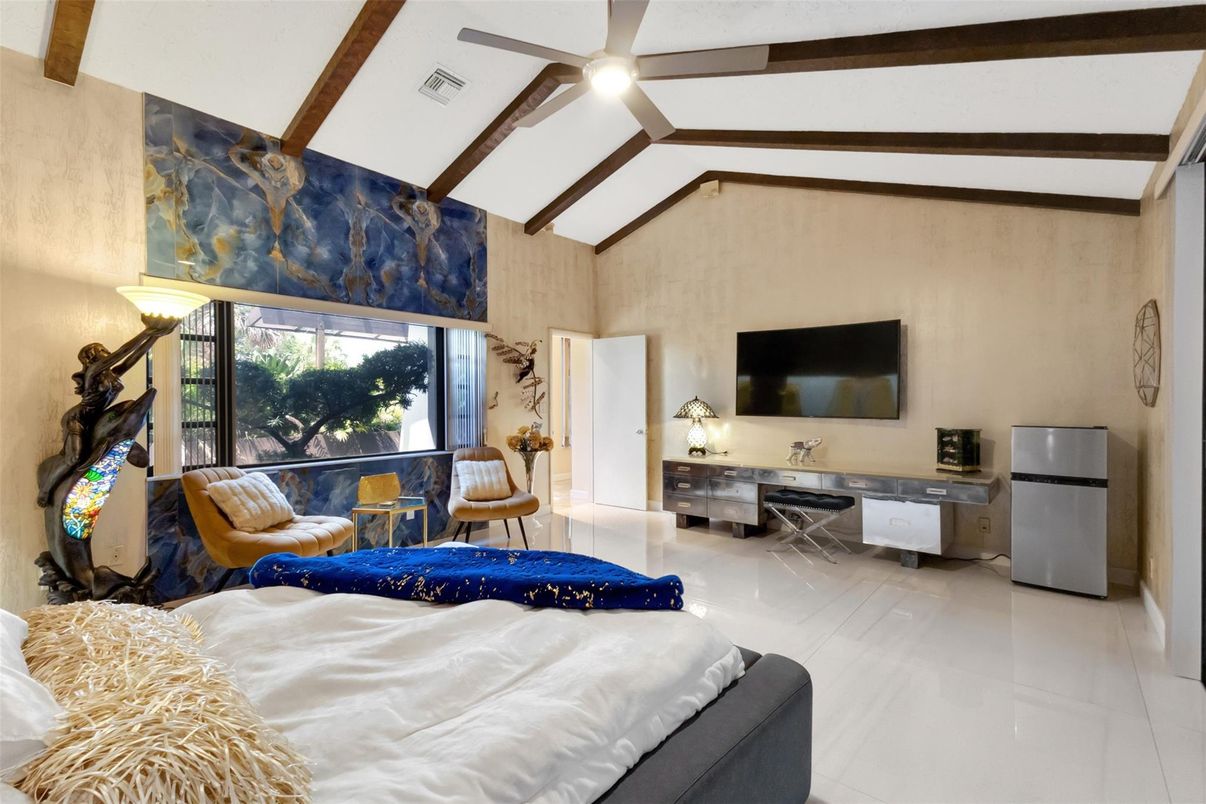 Bedroom, Interior, Wooden Beams