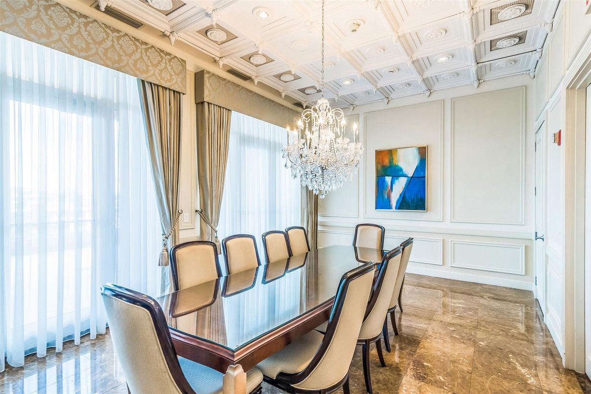 Chandelier, Dining room, Interior, Recessed Lighting