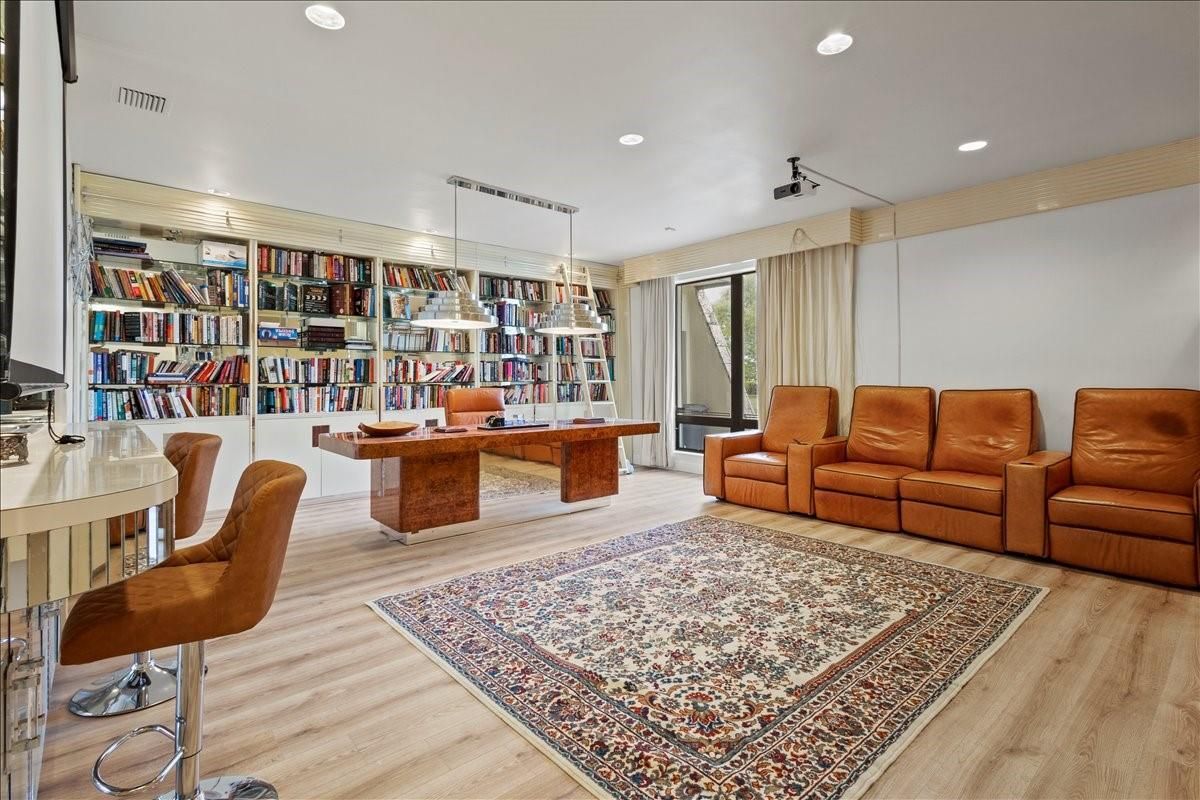 Home Office, Interior, Pendant Lights, Recessed Lighting, Wood Texture Flooring