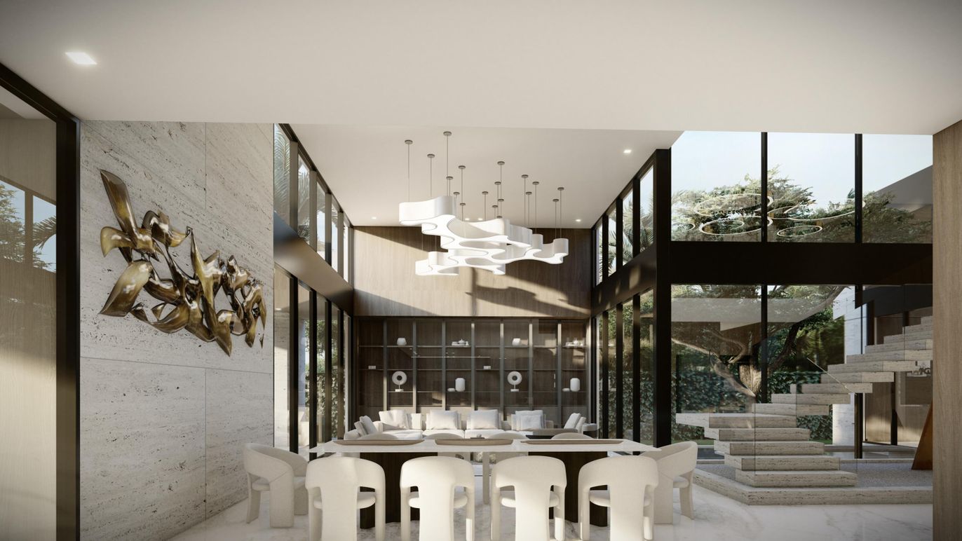 Dining room, Interior, Pendant Lights, Recessed Lighting