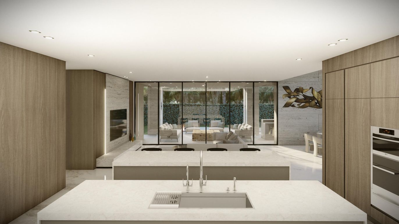 Interior, Kitchen, Recessed Lighting, Stainless Steel Appliances, Water