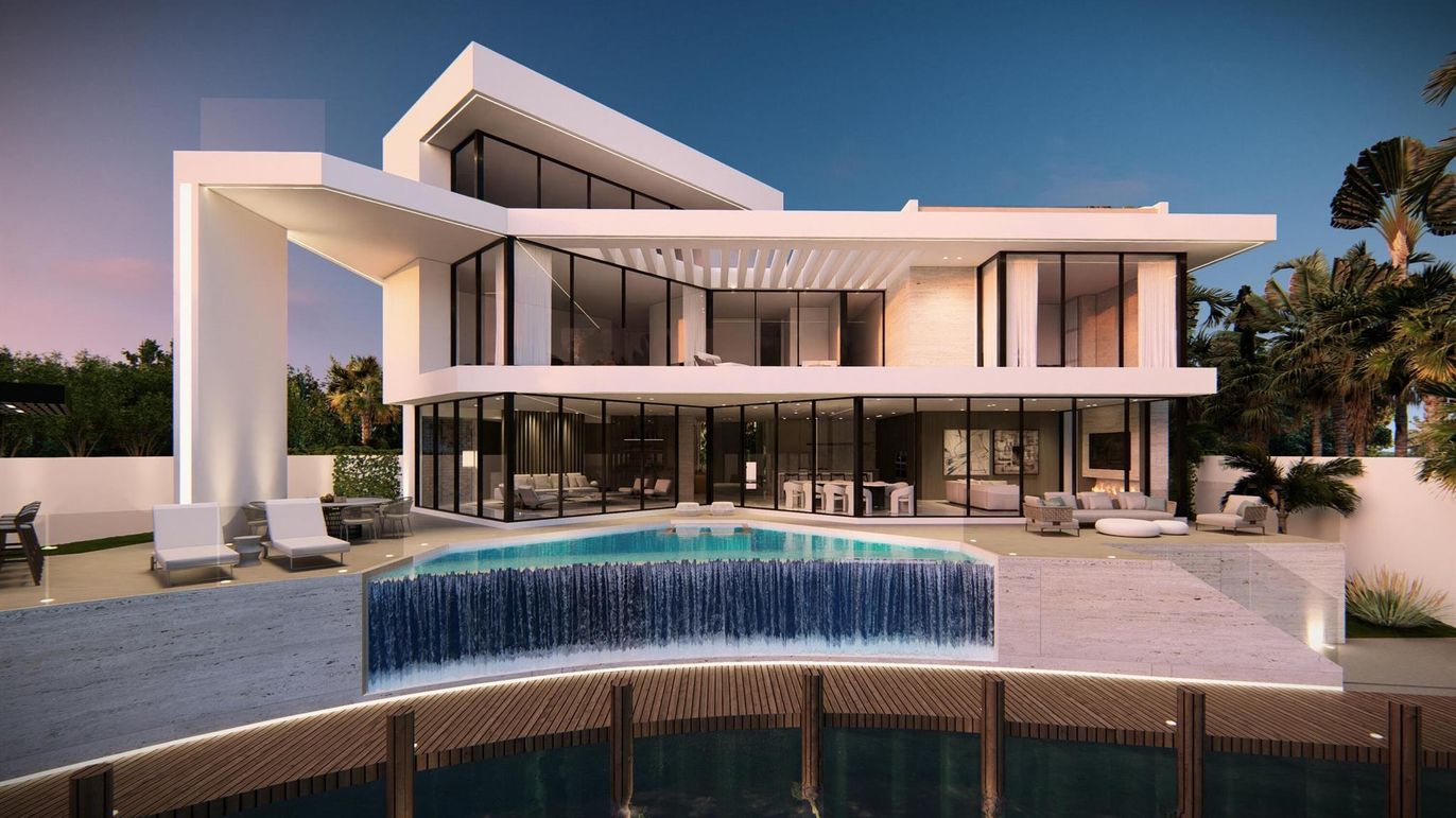 Exterior, Facade, Pool, Modern