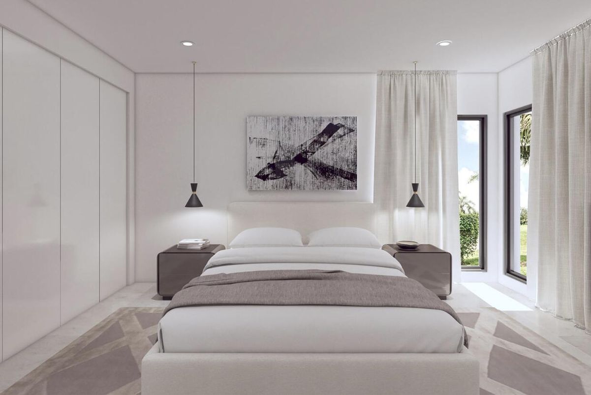 Bedroom, Interior, Pendant Lights, Recessed Lighting