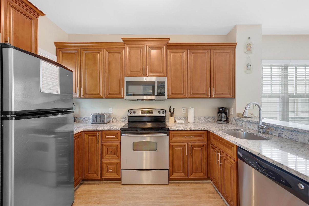 Interior, Kitchen, Stainless Steel Appliances, Wood Texture Flooring