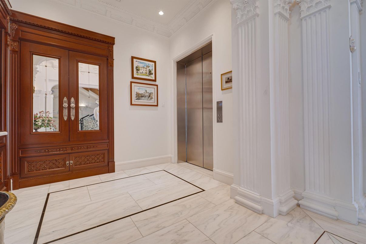 Elevator, Interior, Marble, Recessed Lighting