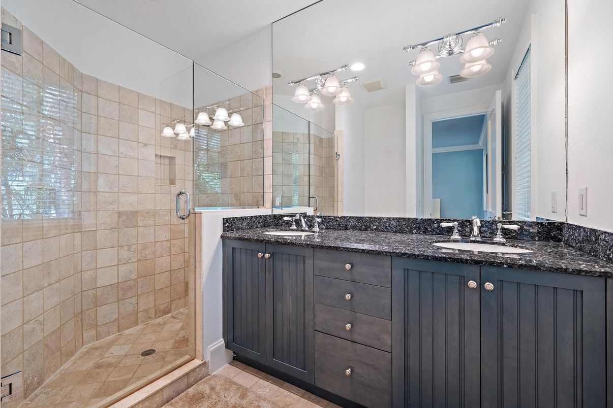 Bathroom, Dual Sink Vanities, Glass Shower, Interior