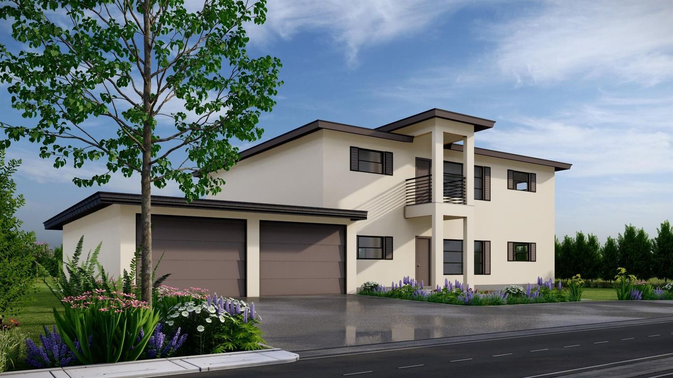 Attached, Exterior, Facade, Modern