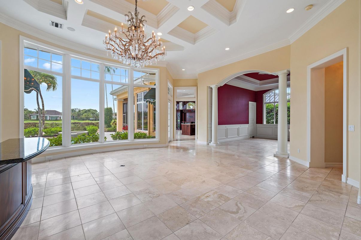 Chandelier, Empty room, Interior, Recessed Lighting