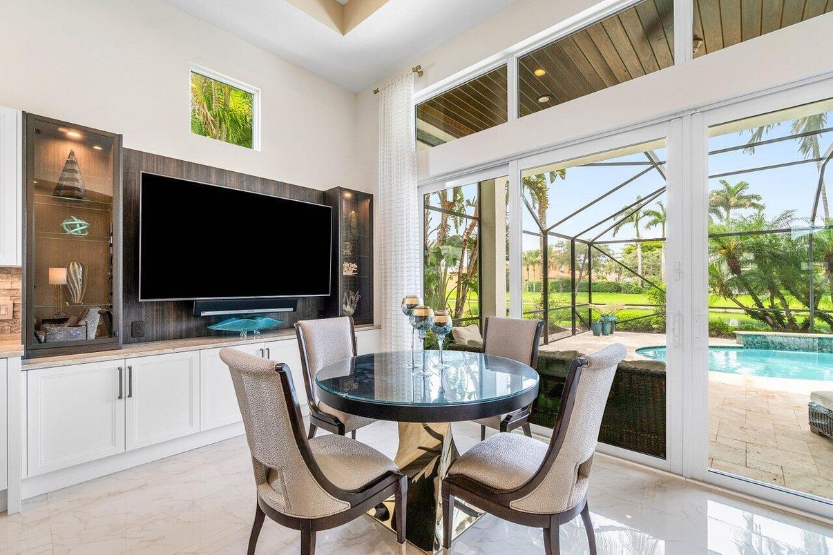 Dining room, Glass Ceilings, Interior, Marble, Pool, Sun Room