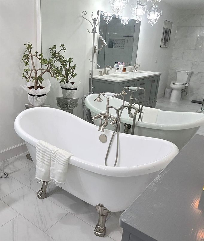 Bathroom, Free Standing Baths, Interior, Marble