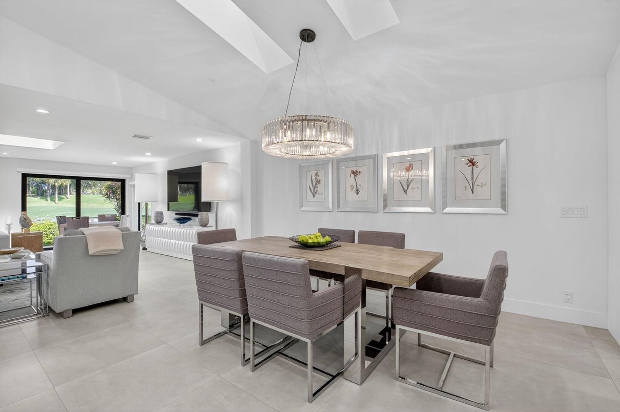 Chandelier, Dining room, Fireplace, Interior, Living room, Pendant Lights, Recessed Lighting