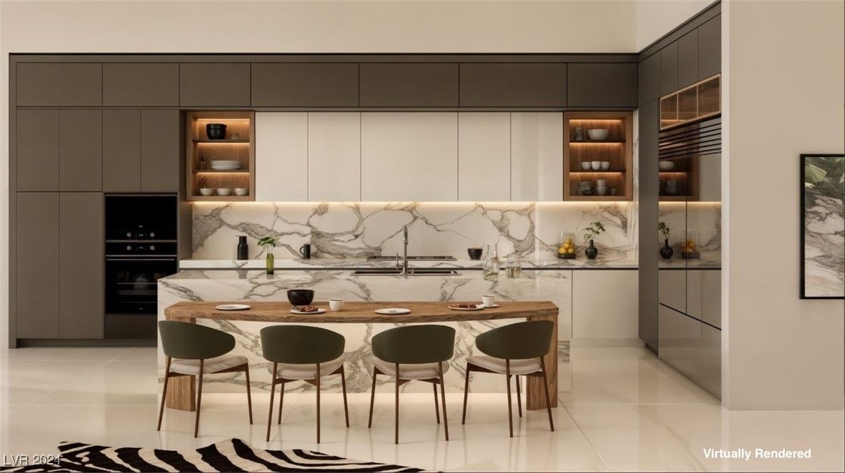 Interior, Kitchen, Marble Walls