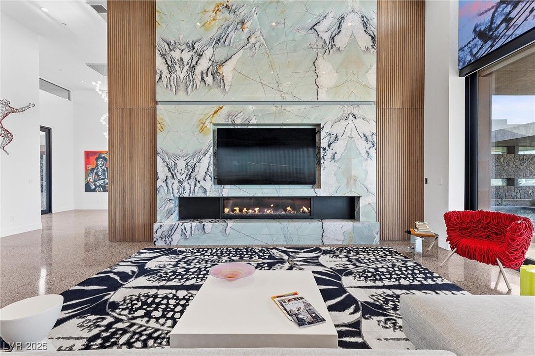 Fireplace, Interior, Marble Walls
