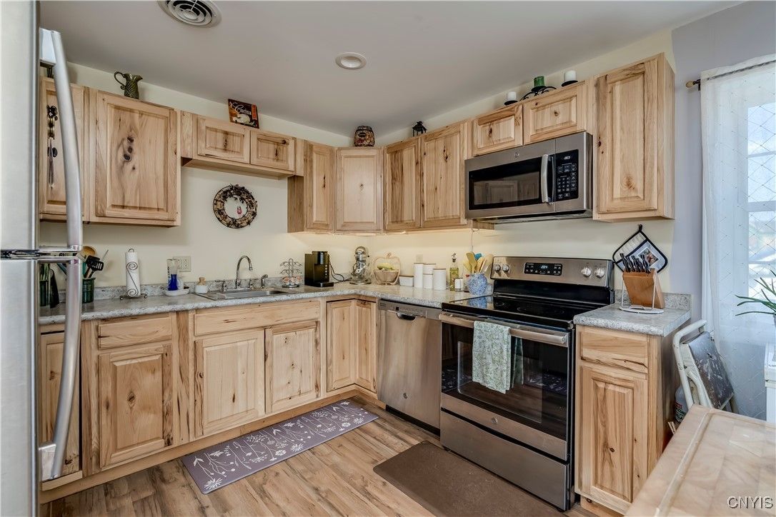 Interior, Kitchen, Recessed Lighting, Wood Texture Flooring